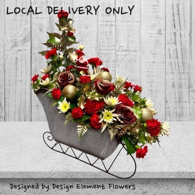 Christmas Extra Large Zinc Sleigh Arrangement