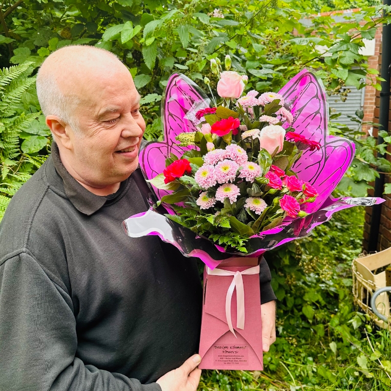 LOCAL NEW Pink Butterfly Bouquet Hand-tied 