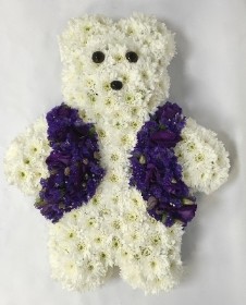 LOCAL White Teddy with Waistcoat hand delivered in Manchester , salford , Eccles , Worsley , Monton, Irlam , Cadishead 