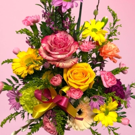 Mothers Day Rainbow Front Facing Arrangement 