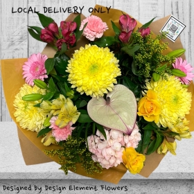 Yellow and Pink Delight Hand-tIed LOCAL 